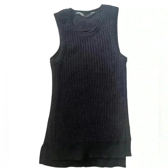 Athleta Knit Navy Blue Tank Top High-Low Hem Size XS - Picture 2 of 10